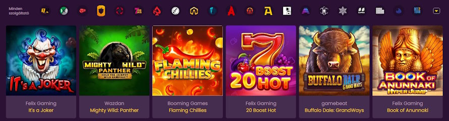 Bizzo Casino nyerőgépes játékok