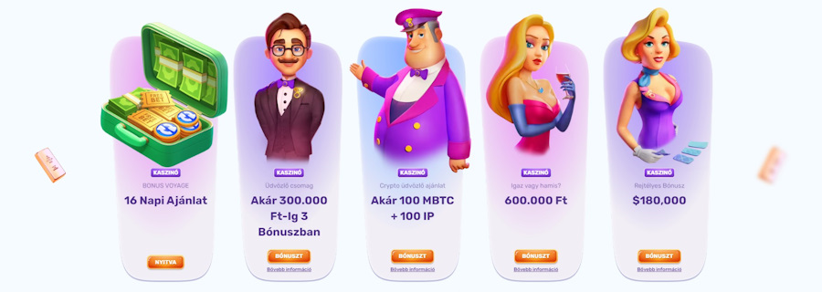 Slots Palace casino egyéb bónuszok